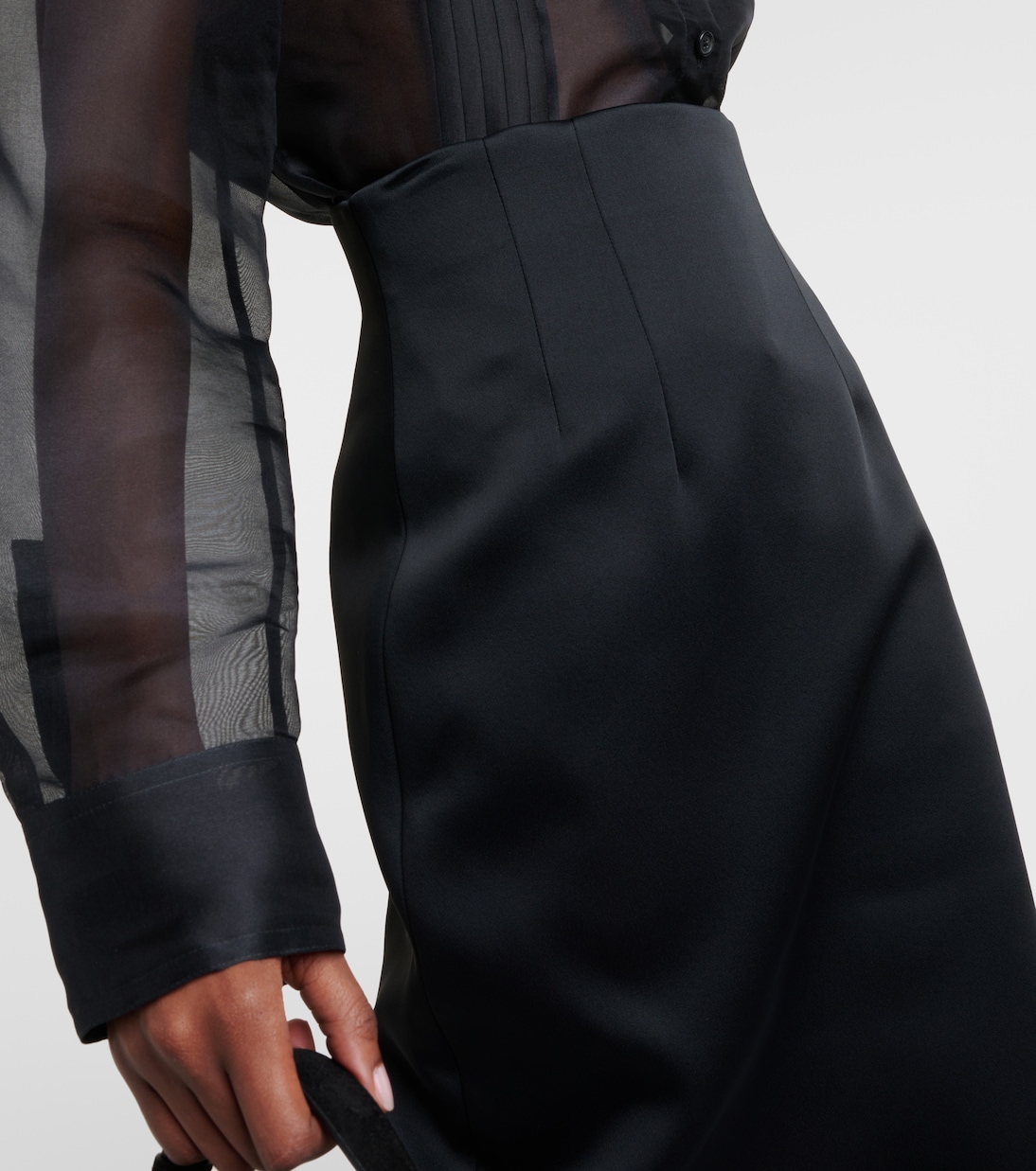 Jupe crayon Loxley en satin | Khaite