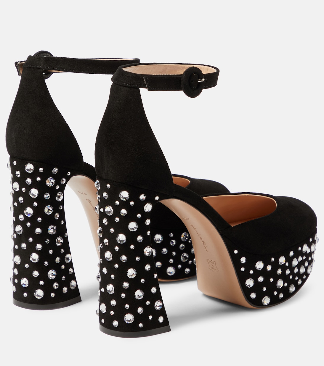 Pumps Crystal Holly D'Orsay in suede con plateau | Gianvito Rossi