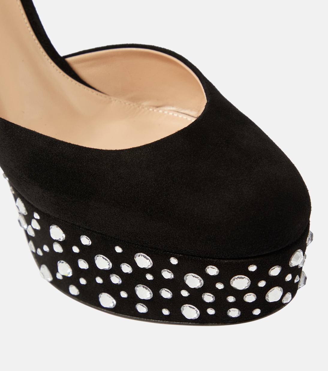 Pumps Crystal Holly D'Orsay in suede con plateau | Gianvito Rossi