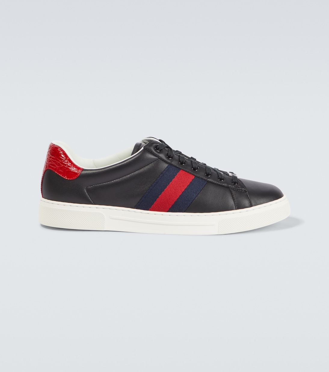 Ace leather sneakers in black Gucci Mytheresa