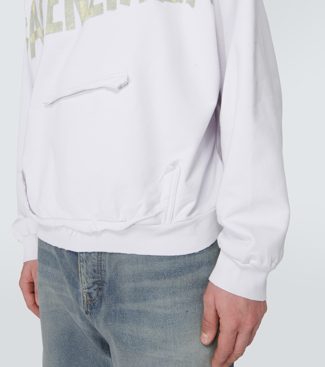 Hoodie Tape Type Ripped aus Fleece | Balenciaga