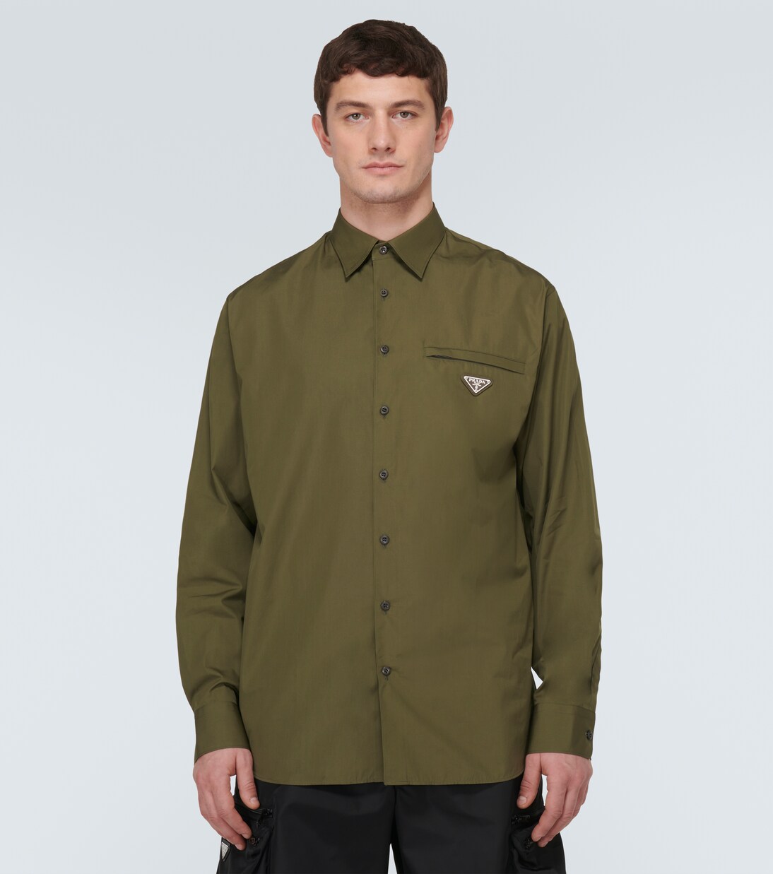 Camicia in cotone con logo | Prada