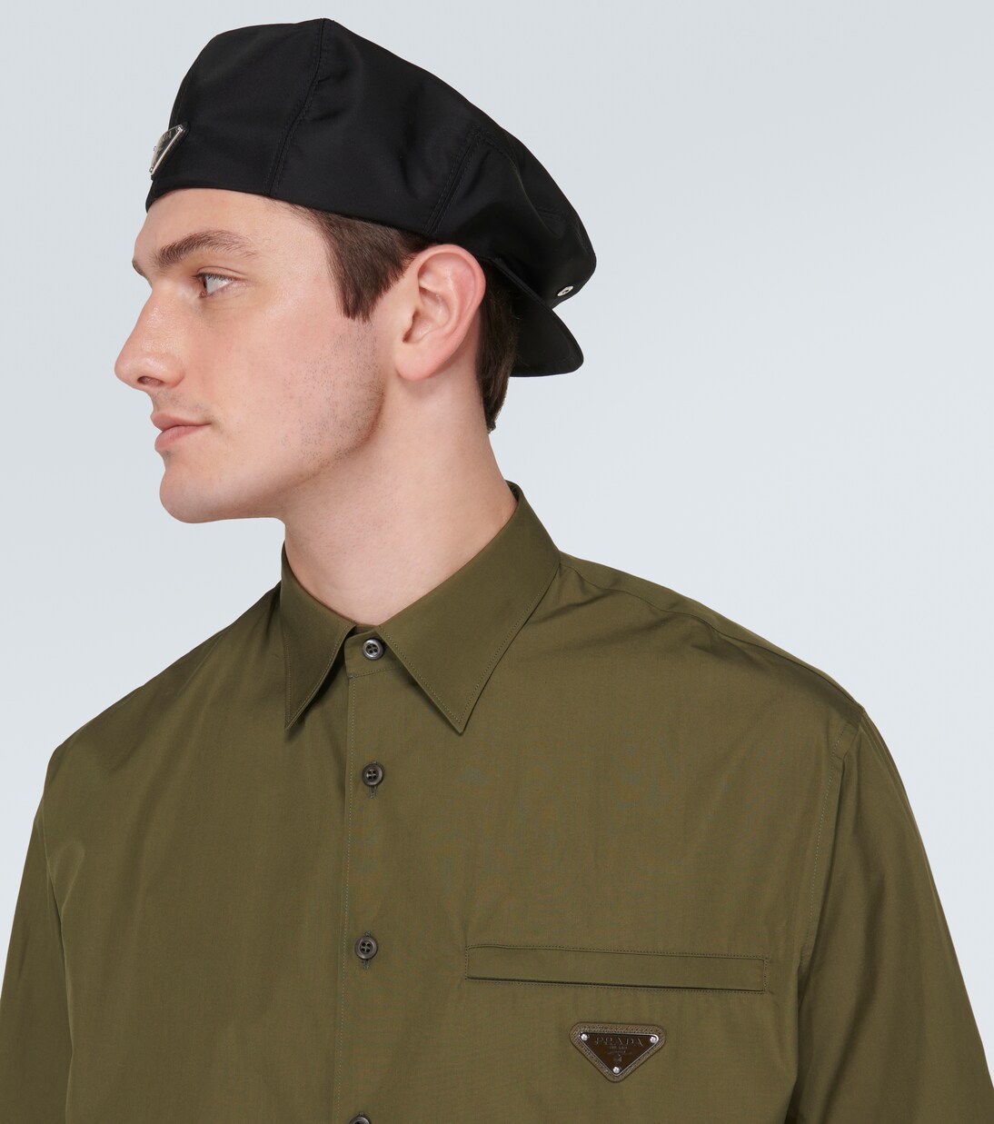Camicia in cotone con logo | Prada