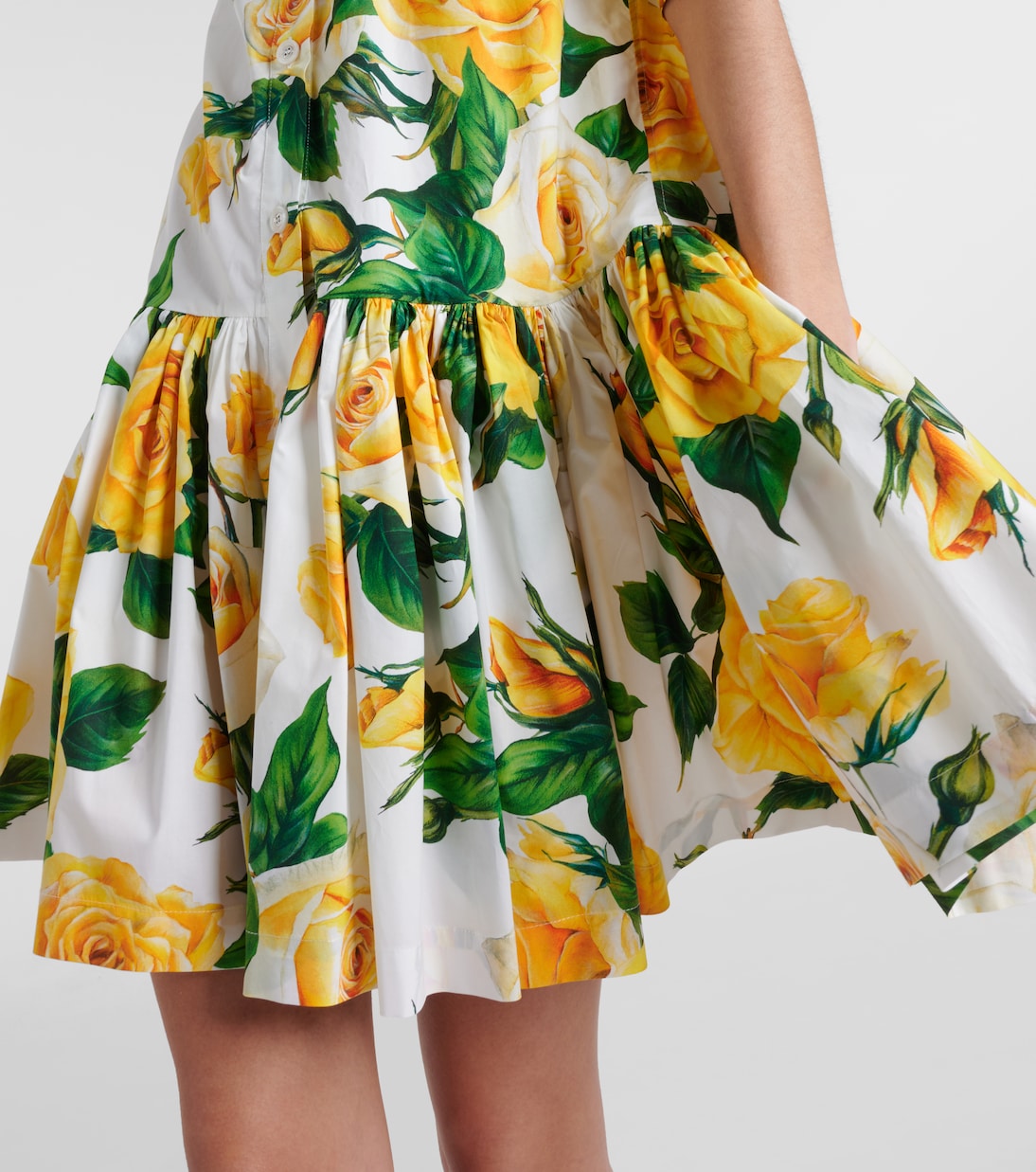 Abito chemisier in cotone a fiori | Dolce&Gabbana