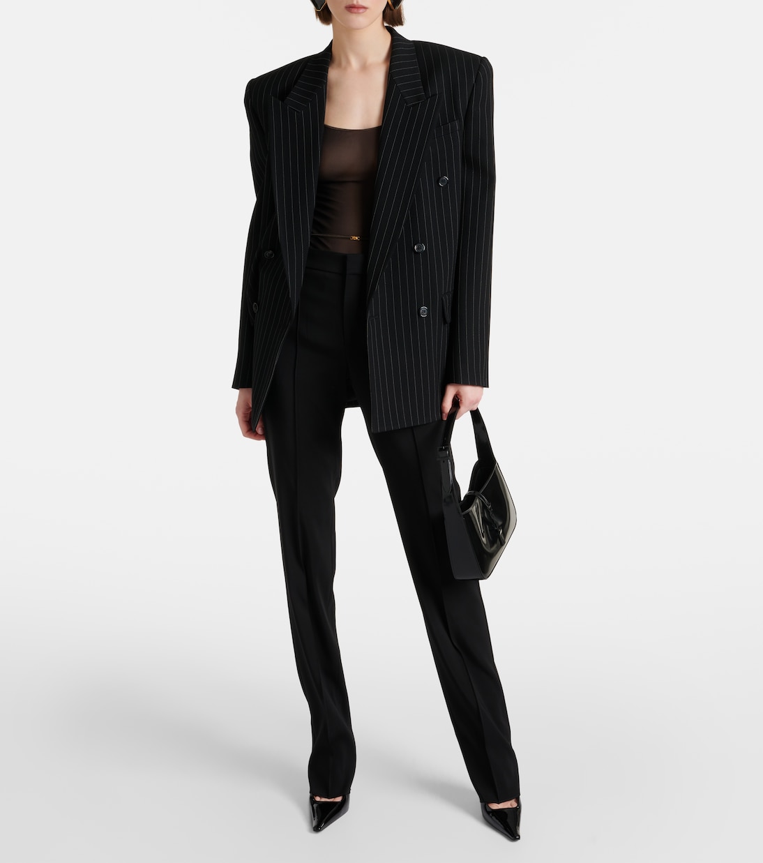 Gerade Low-Rise-Hose aus Gabardine | Saint Laurent