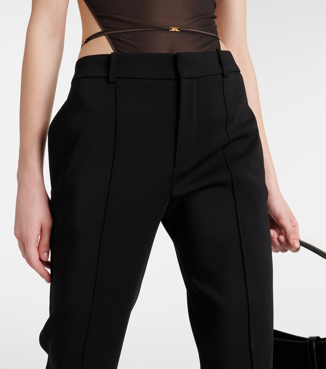 Gerade Low-Rise-Hose aus Gabardine | Saint Laurent