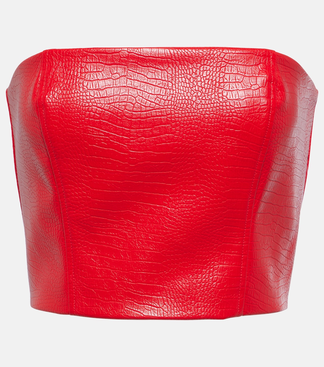 Croc-effect faux leather crop top | Rotate