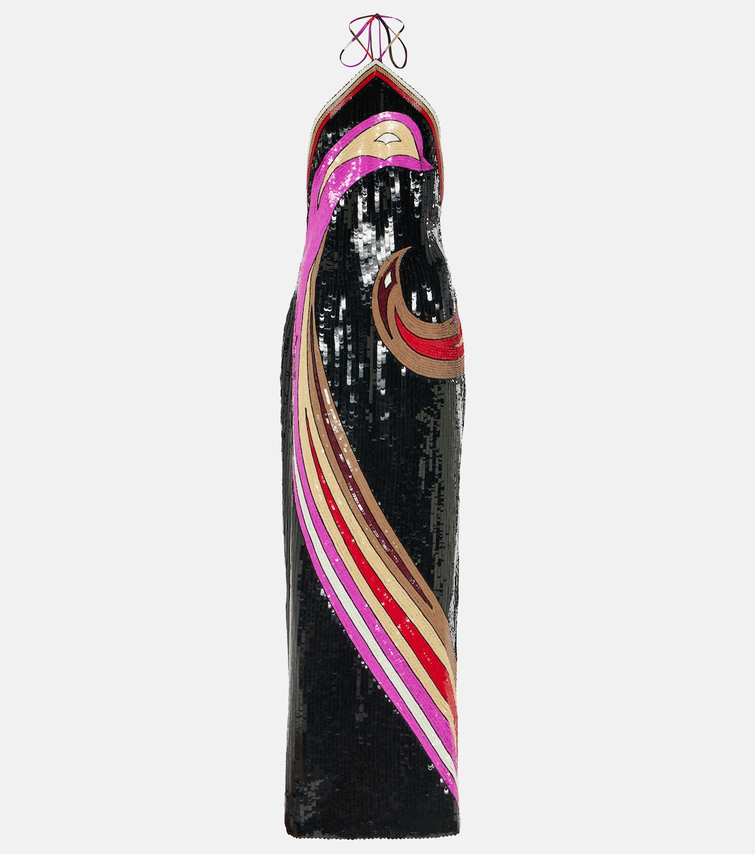 Sequined printed halterneck gown | Pucci