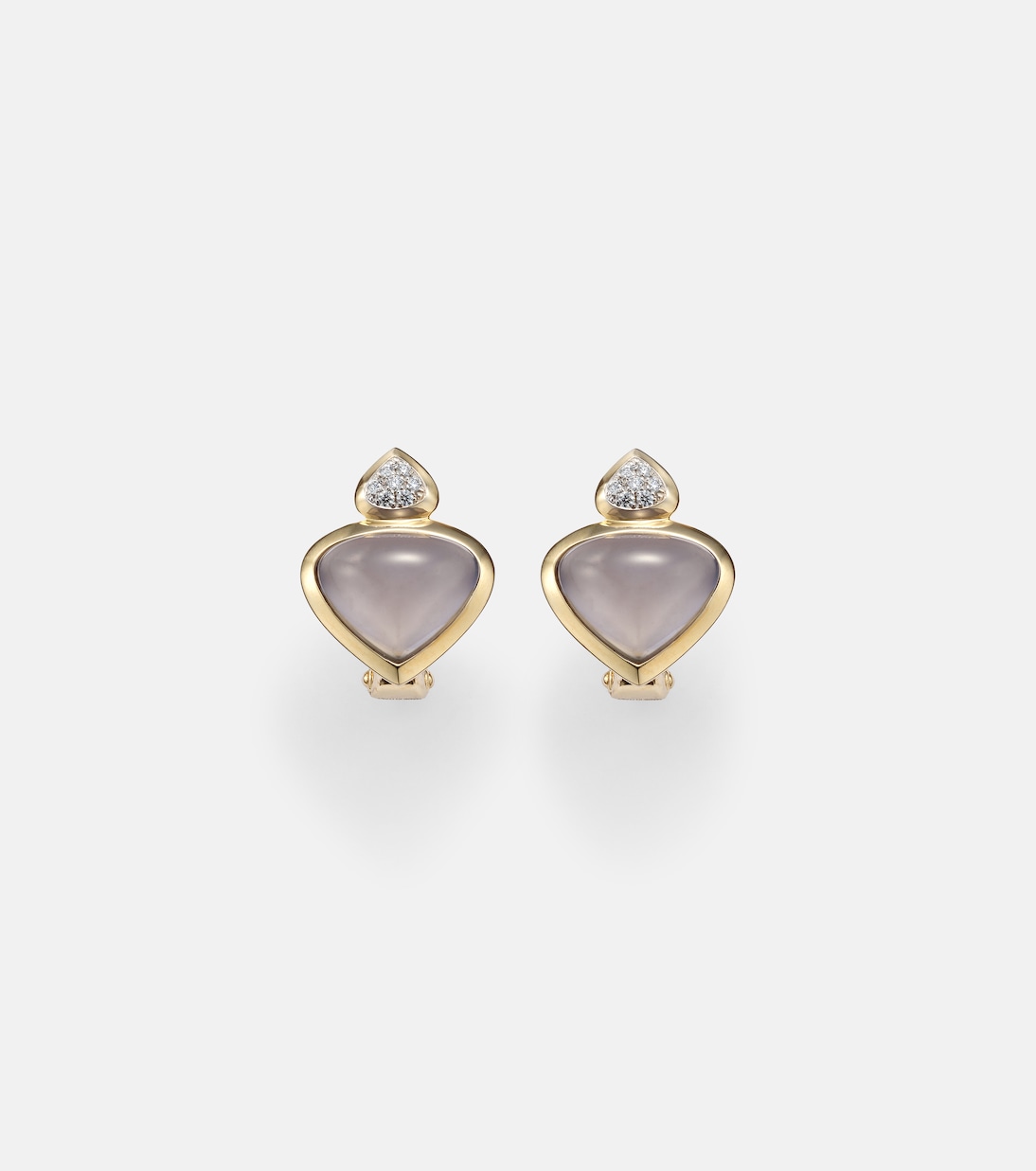Boucles d'oreilles Trisolina en or 18 ct, calcédoine bleue et diamants | Marina B
