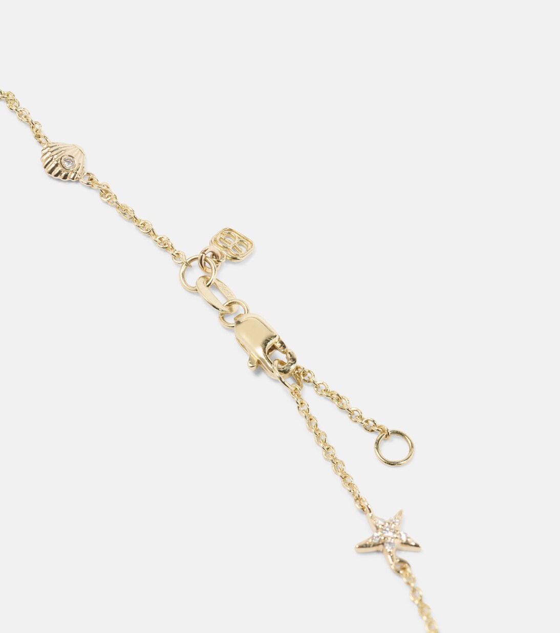 Bracciale in oro 14kt con conchiglie, diamanti e perle d'acqua dolce - Eleganza giovane e raffinata