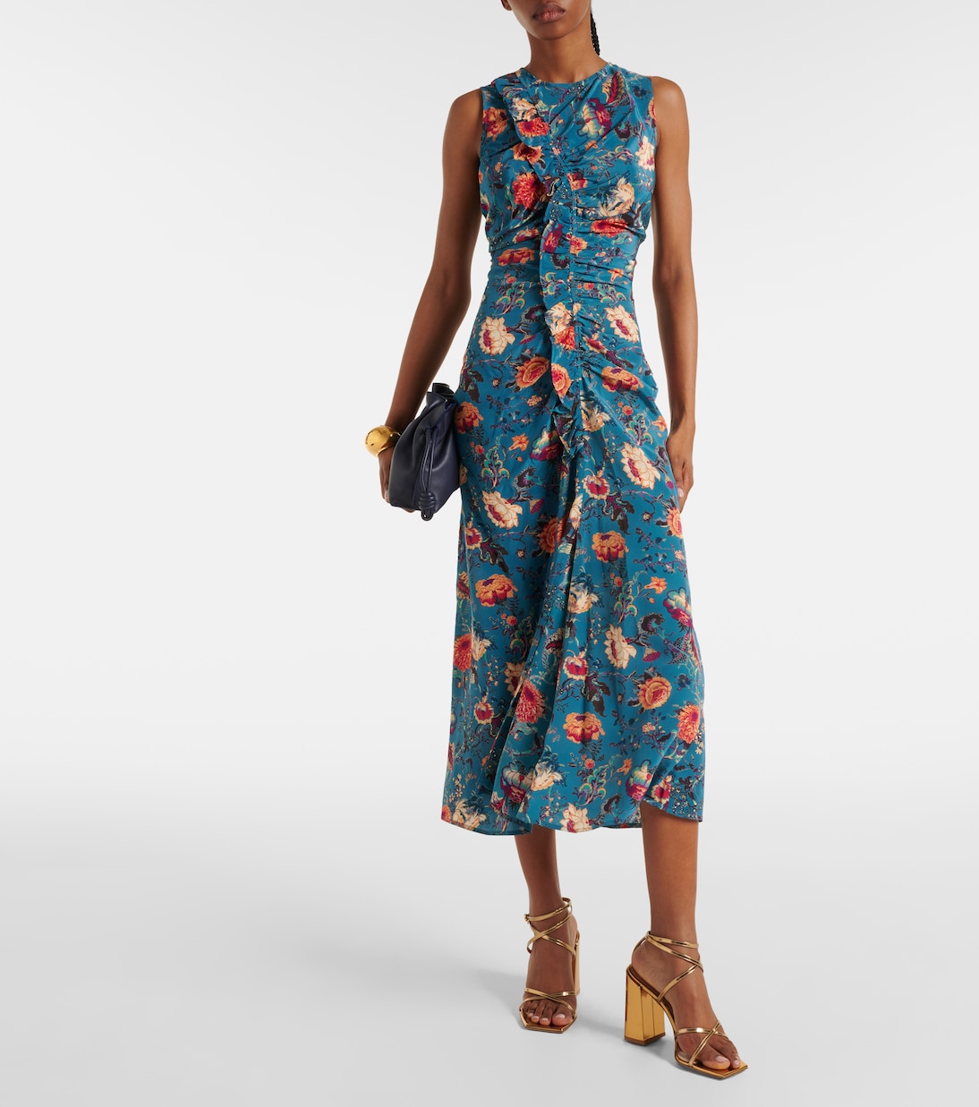 Vestido midi Lorna de seda floral | Ulla Johnson