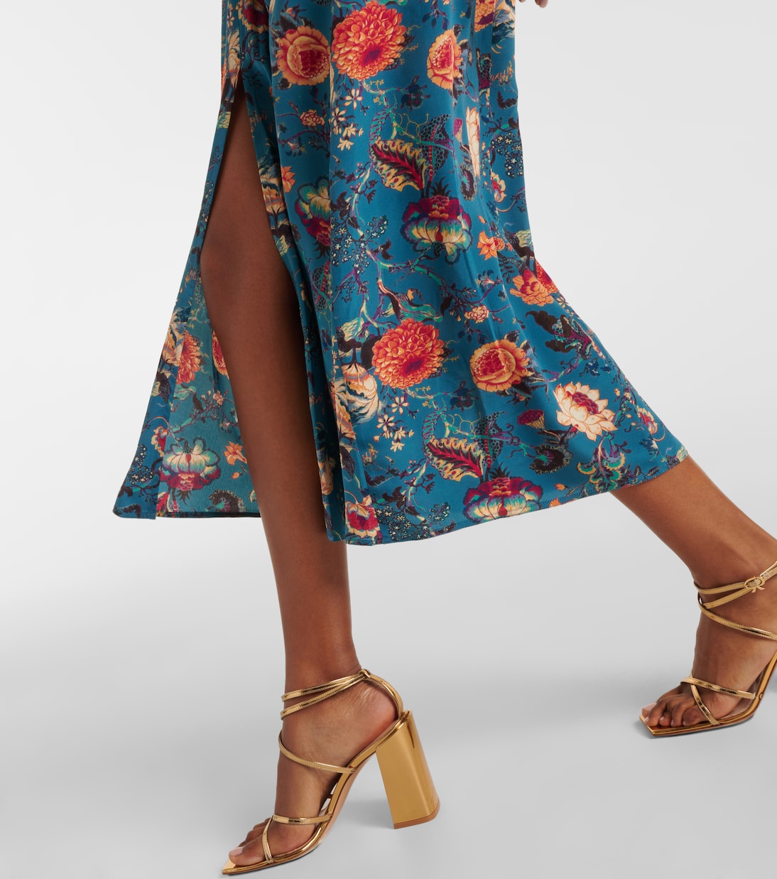 Vestido midi Lorna de seda floral | Ulla Johnson