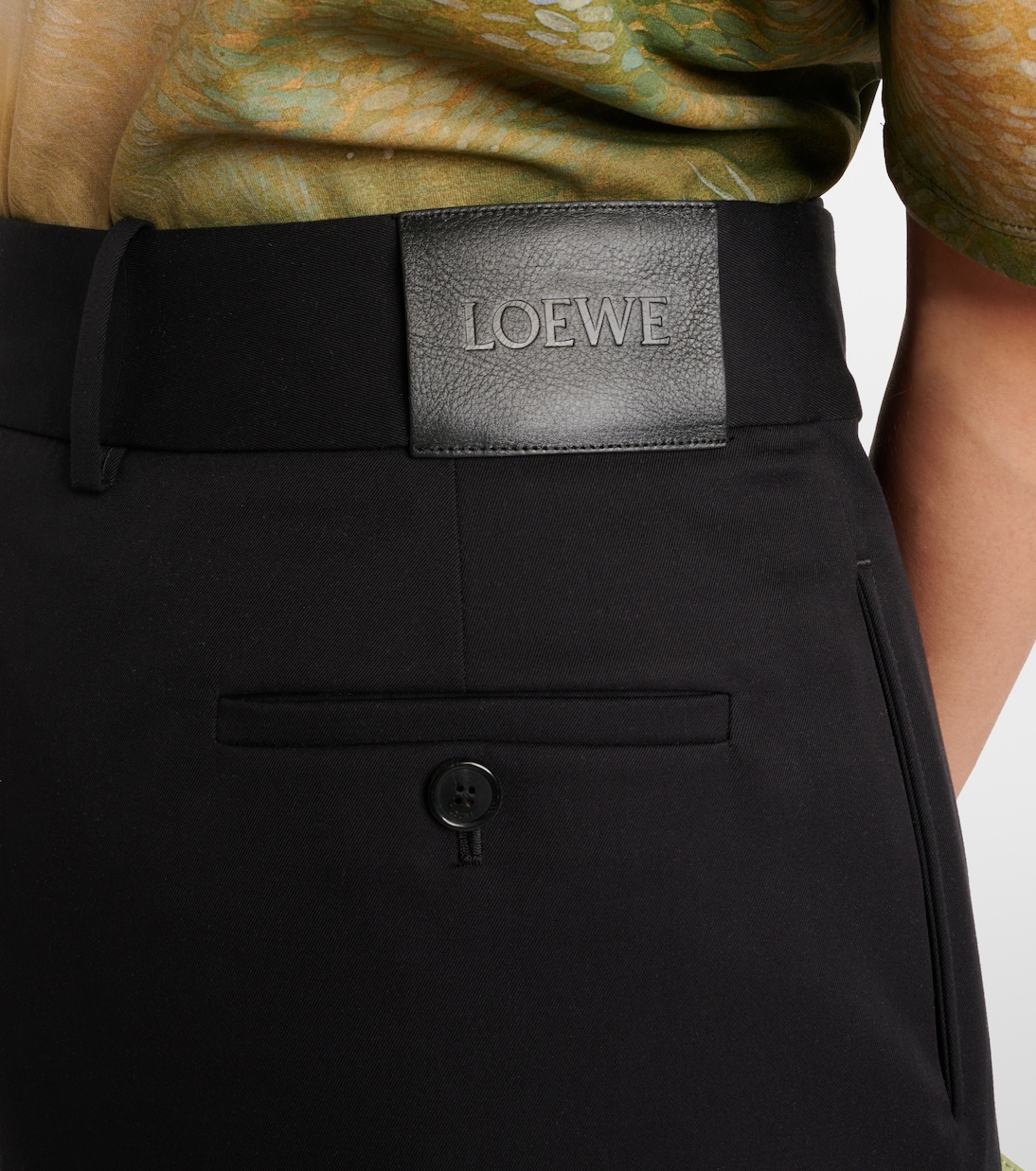 Falda midi envolvente de algodón y seda | Loewe
