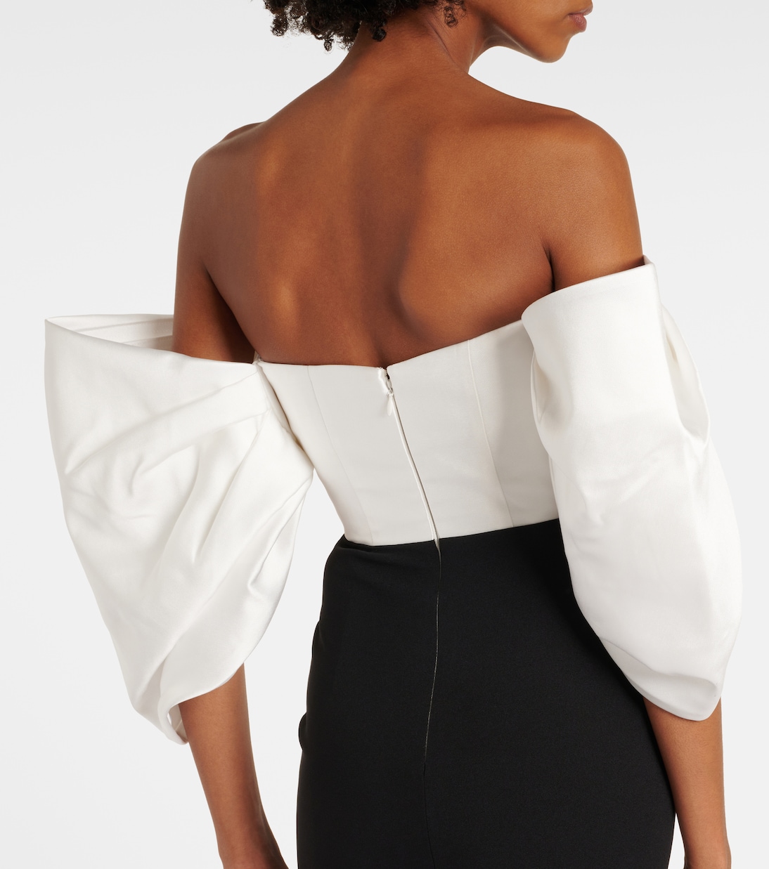 Abito lungo Arla in twill e crêpe | Solace London