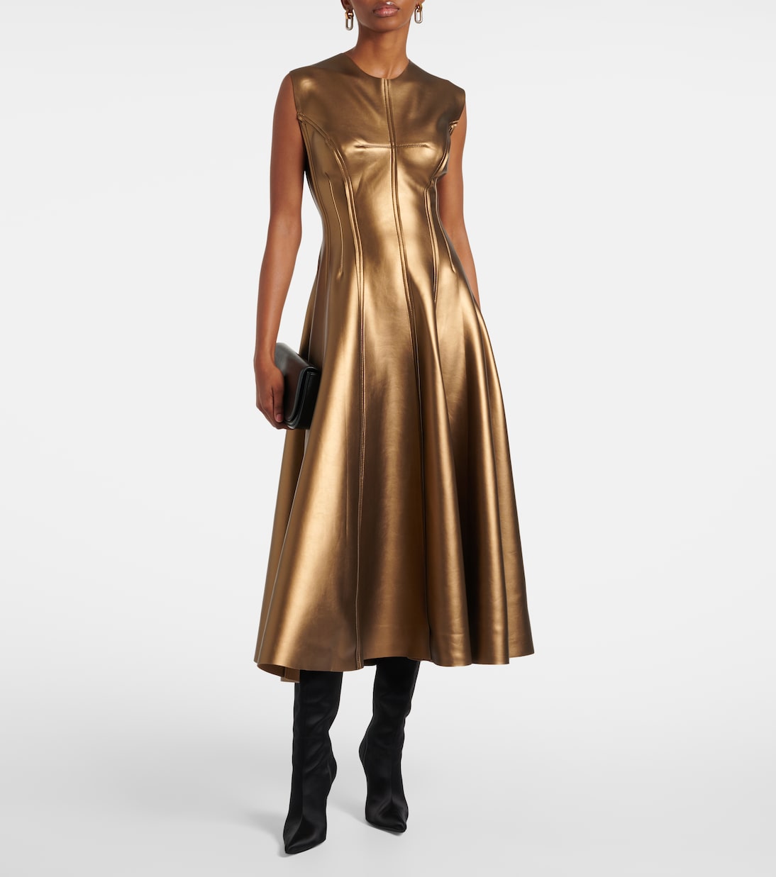 Midikleid aus Lederimitat | Norma Kamali