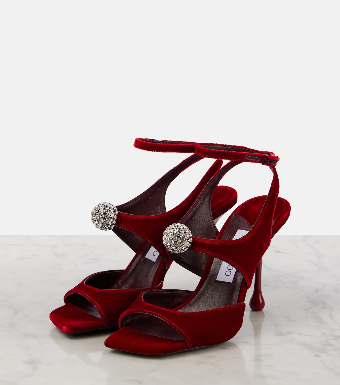 Sandali Orb 95 in velluto con cristalli | Jimmy Choo