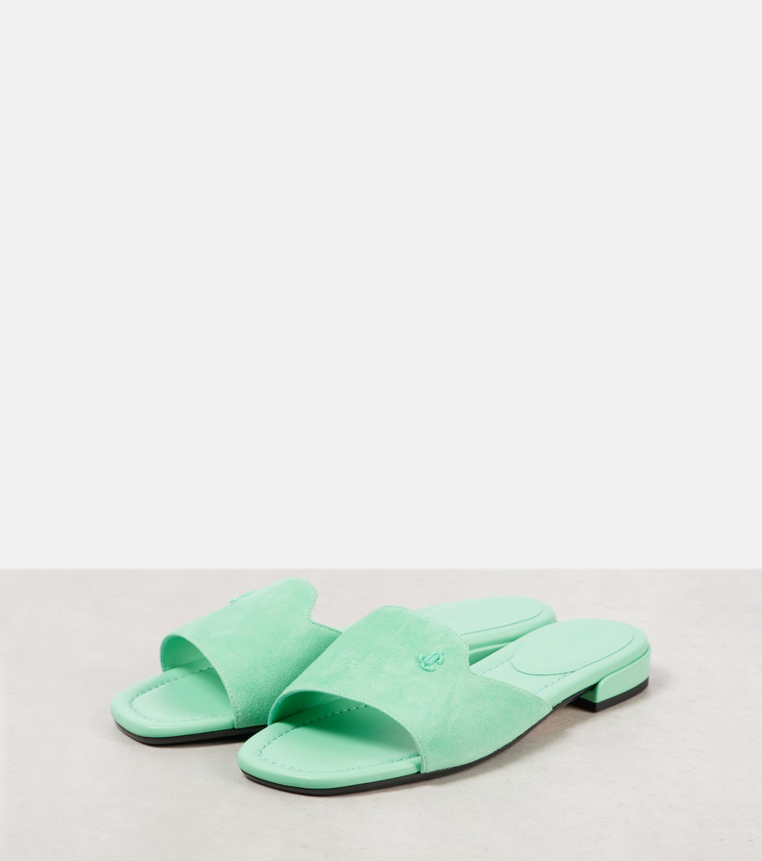 Mules Dina en daim à logo | Jimmy Choo