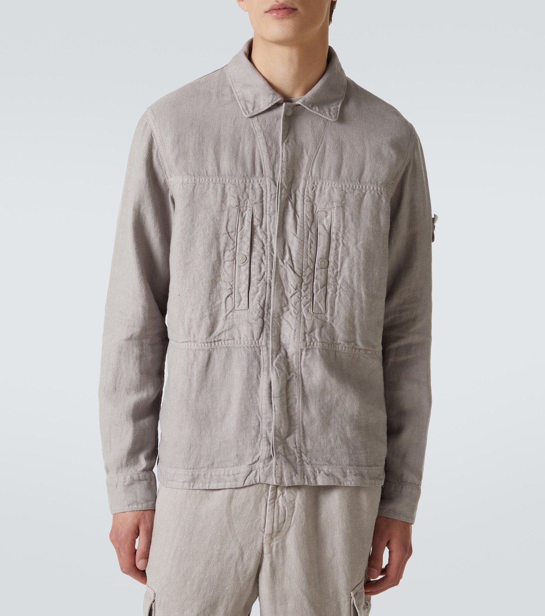 Hemdjacke Ghost Compass aus Leinen | Stone Island