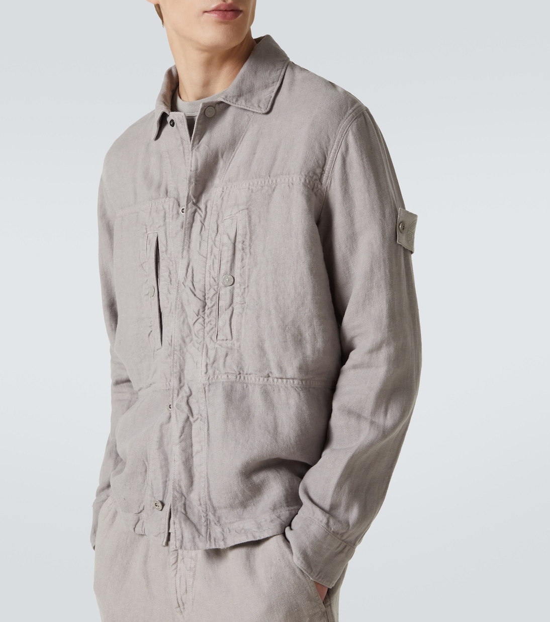 Hemdjacke Ghost Compass aus Leinen | Stone Island