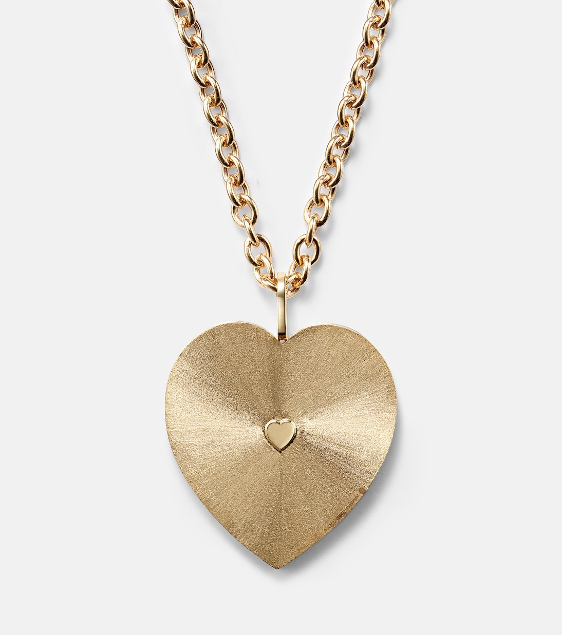 Collana pendente in oro giallo 18kt con diamante, design moderno per giovani - MARIE LICHTENBERG Heart Jumbo