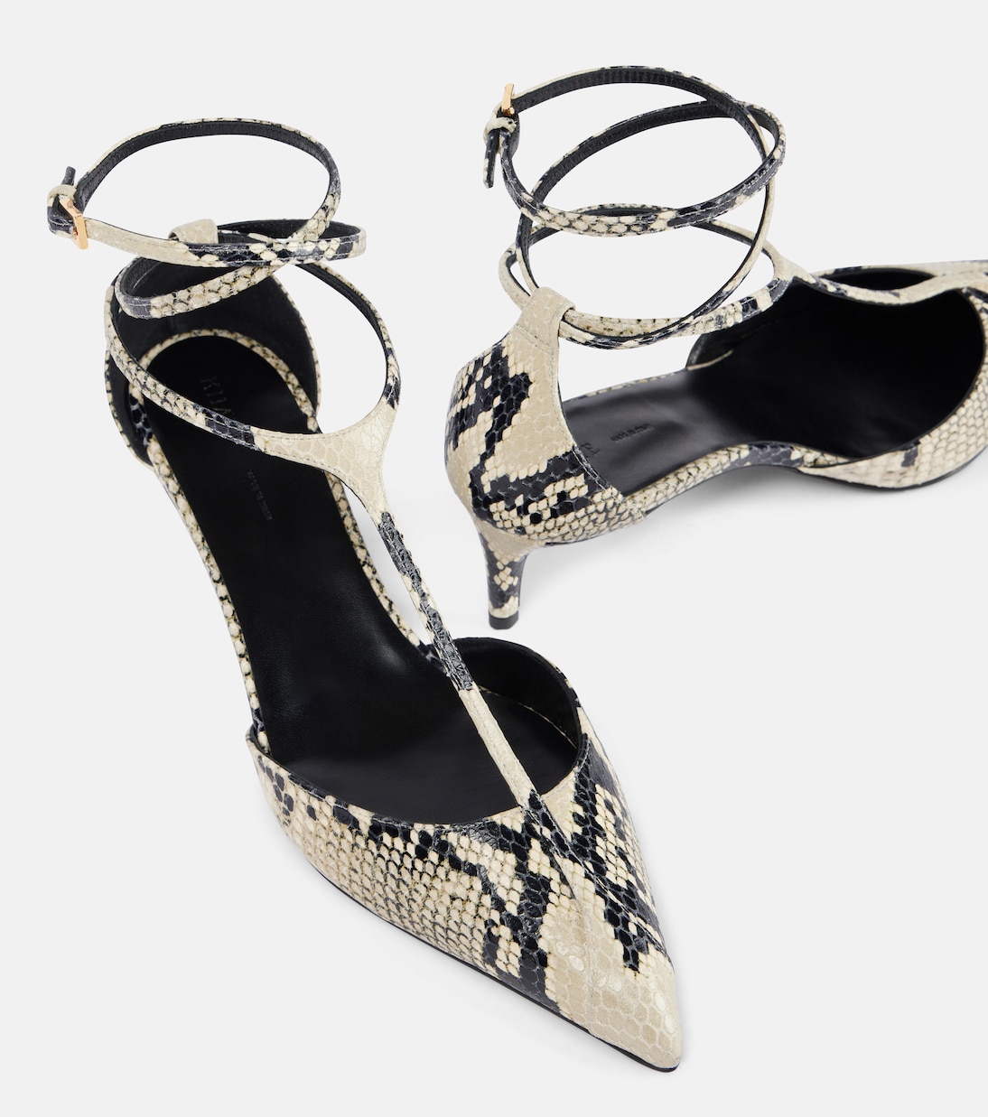 Scarpe con tacco KHAITE Mia 45 in pelle effetto serpente per un look giovane e audace