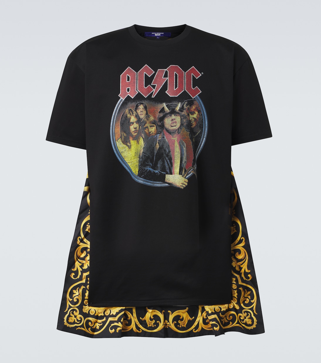 AC/DC printed caped cotton jersey T-shirt | Junya Watanabe