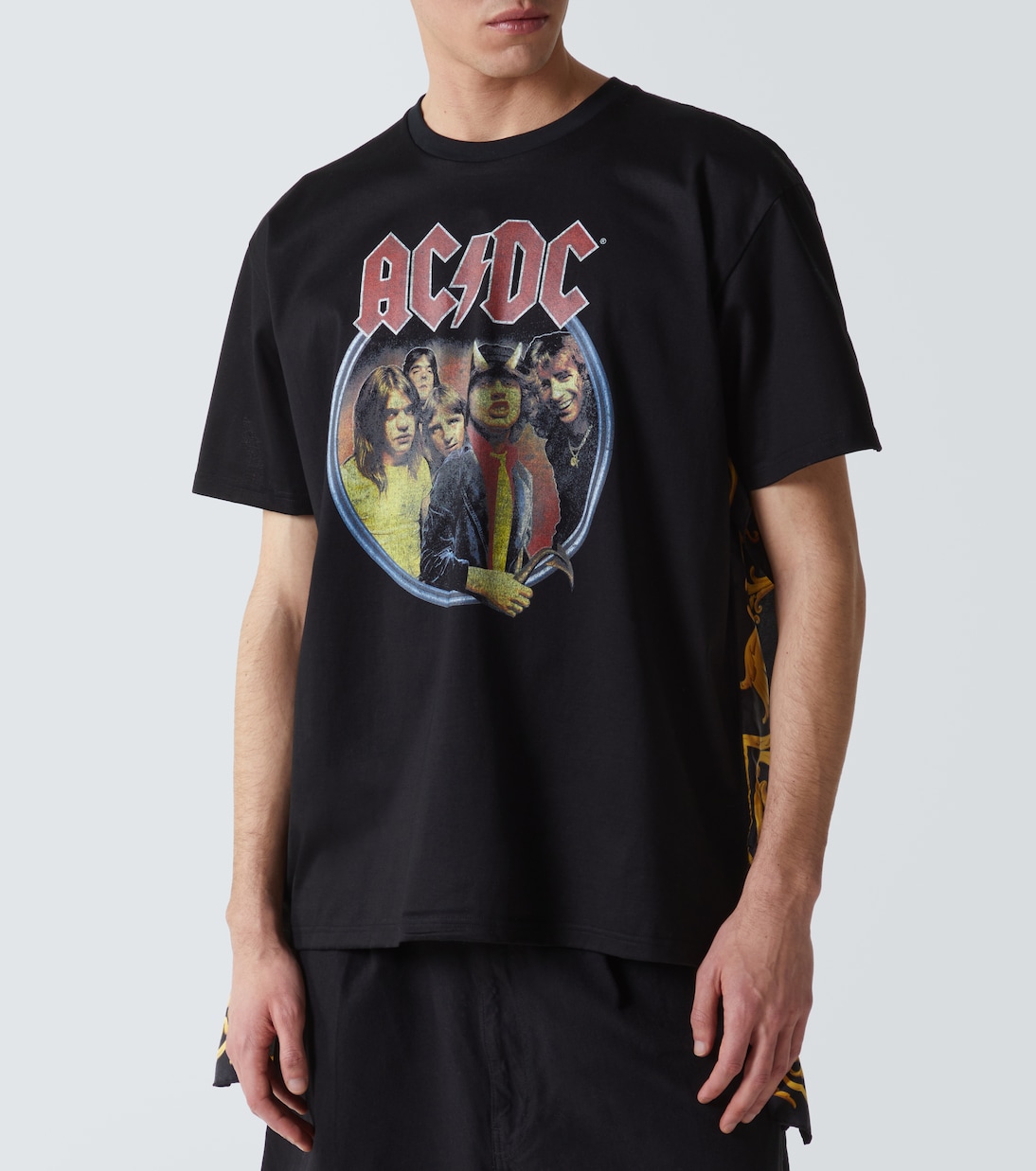 AC/DC printed caped cotton jersey T-shirt | Junya Watanabe