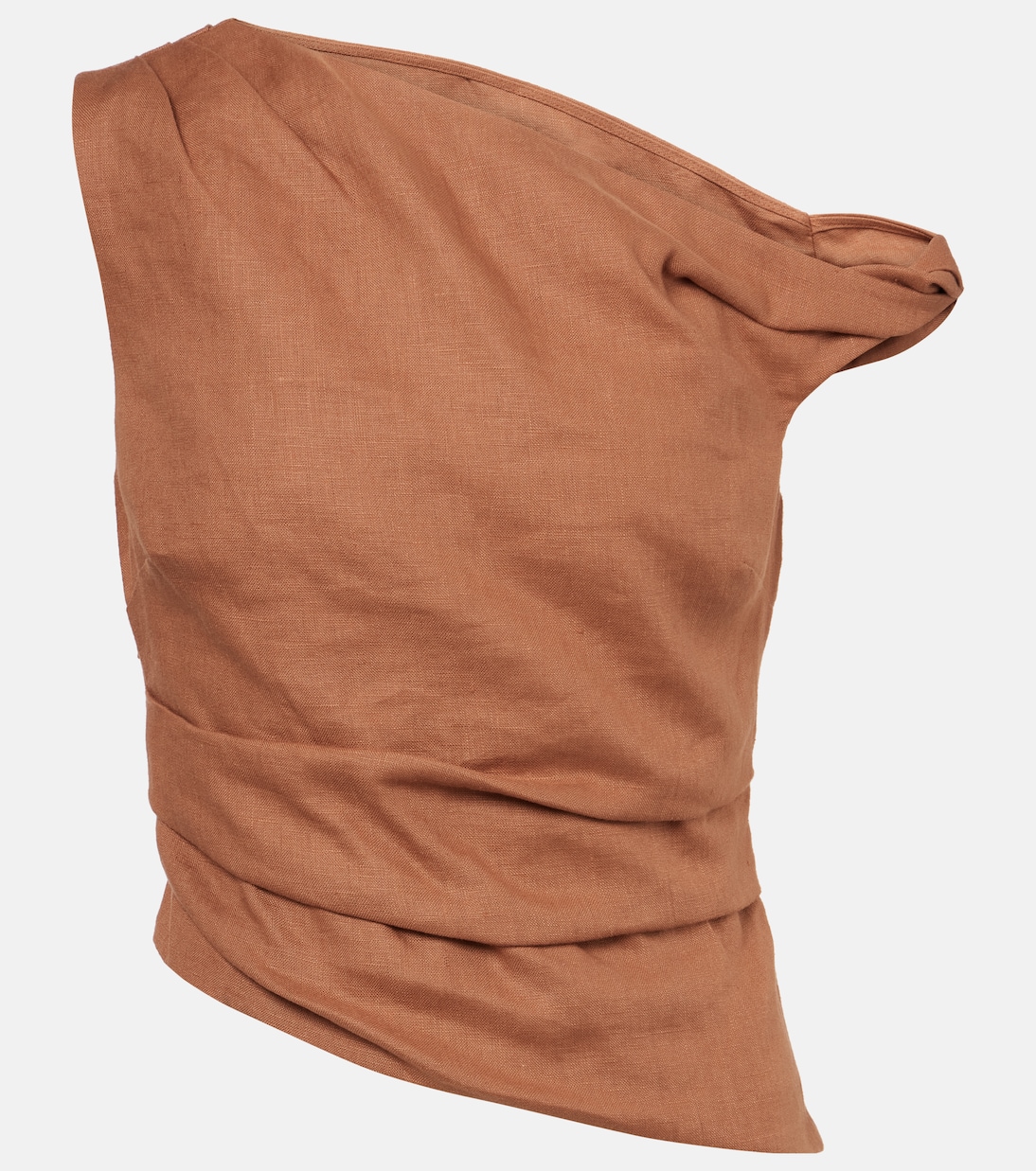 Asymmetric draped linen top | SIR