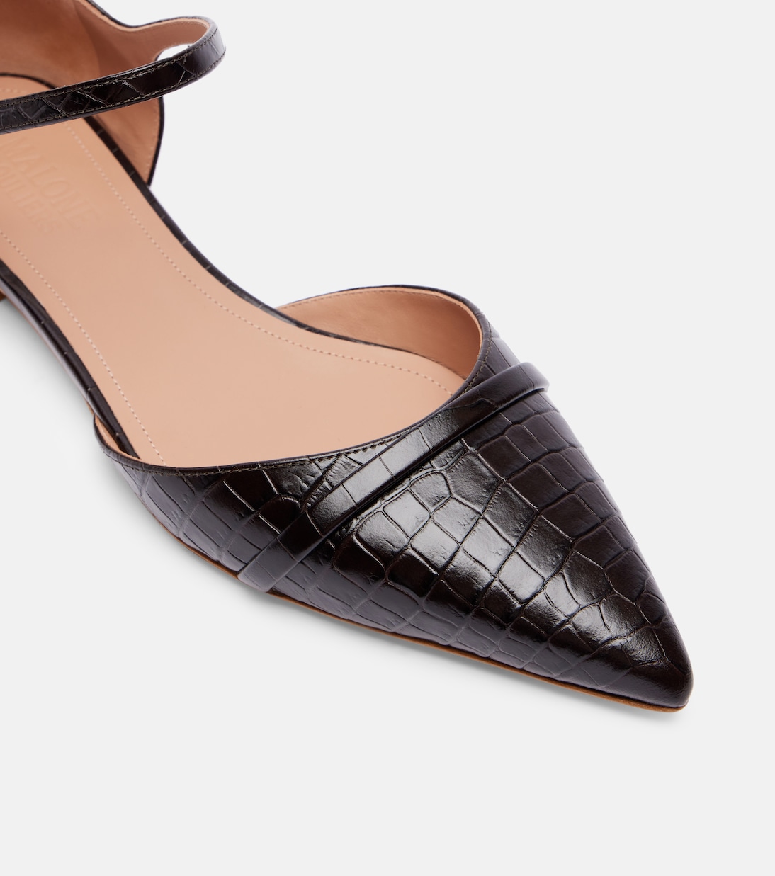 Ulla croc-effect leather flats  | Malone Souliers