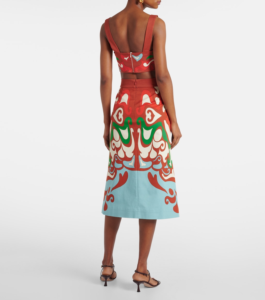 Baia printed cotton-blend crop top | La DoubleJ