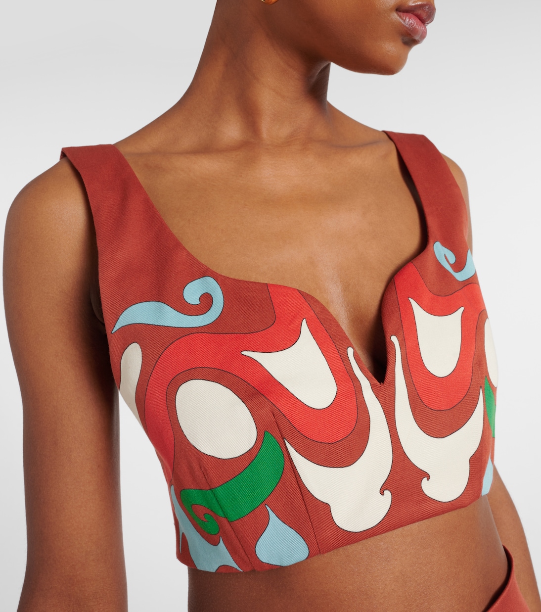 Baia printed cotton-blend crop top | La DoubleJ