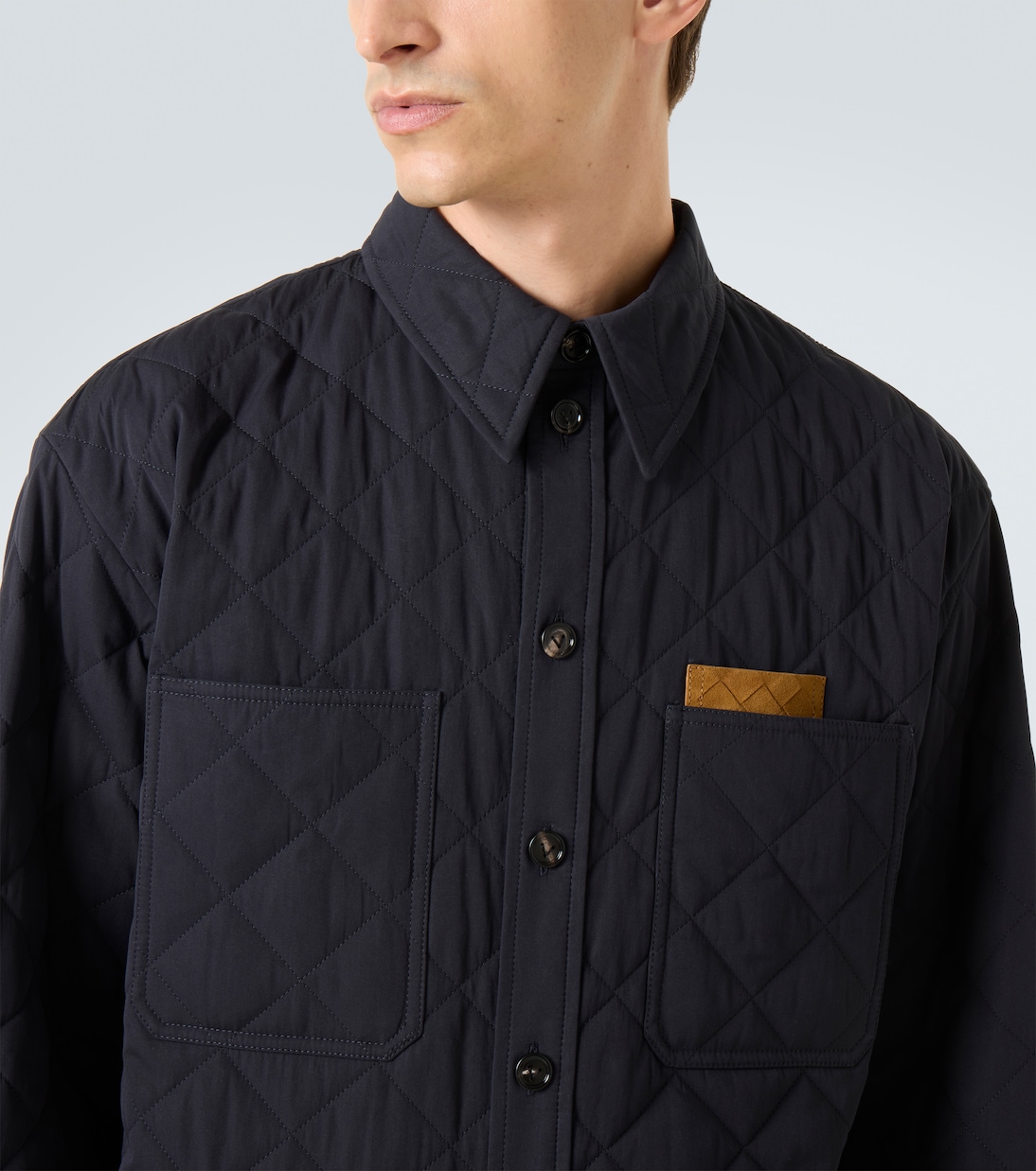Giacca camicia trapuntata in misto cotone  | Bottega Veneta
