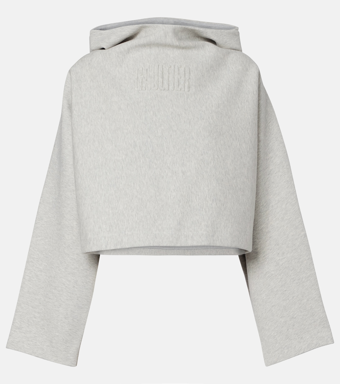 Cropped embossed logo cotton hoodie | Jean Paul Gaultier