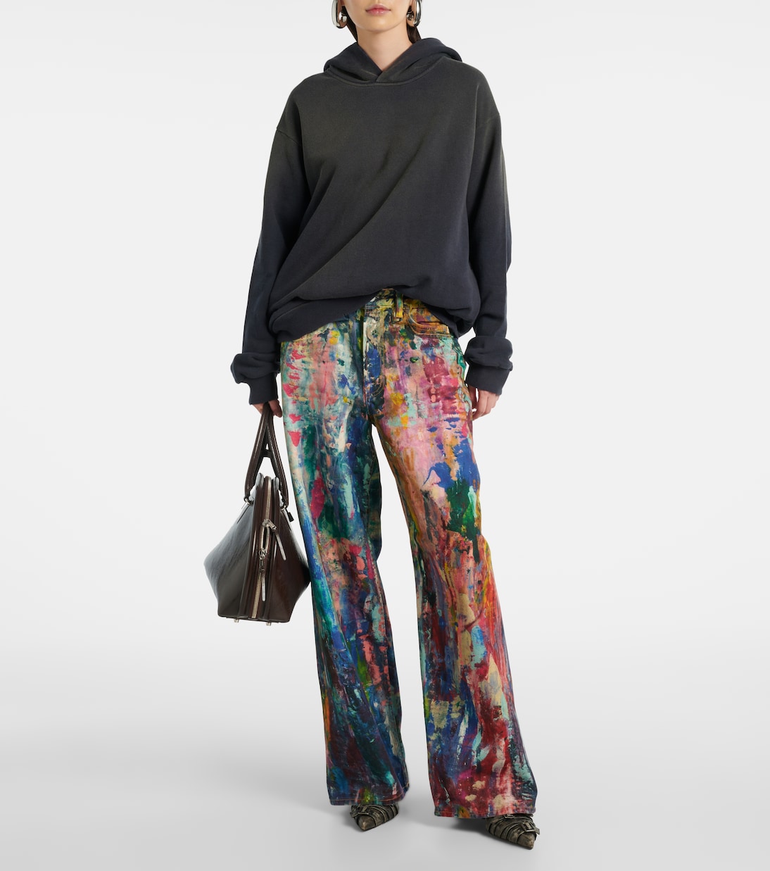 Felpa distressed in jersey con cappuccio | Acne Studios