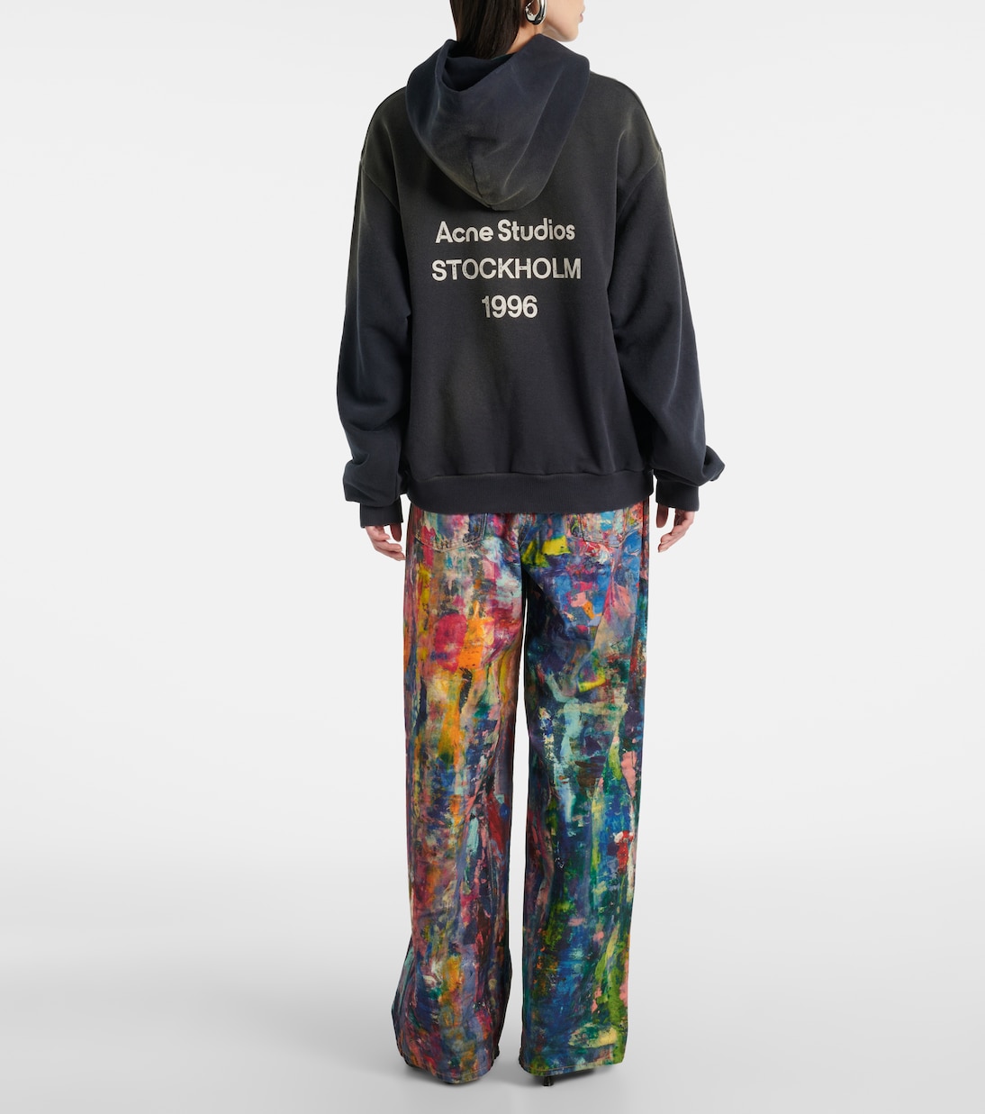 Felpa distressed in jersey con cappuccio | Acne Studios