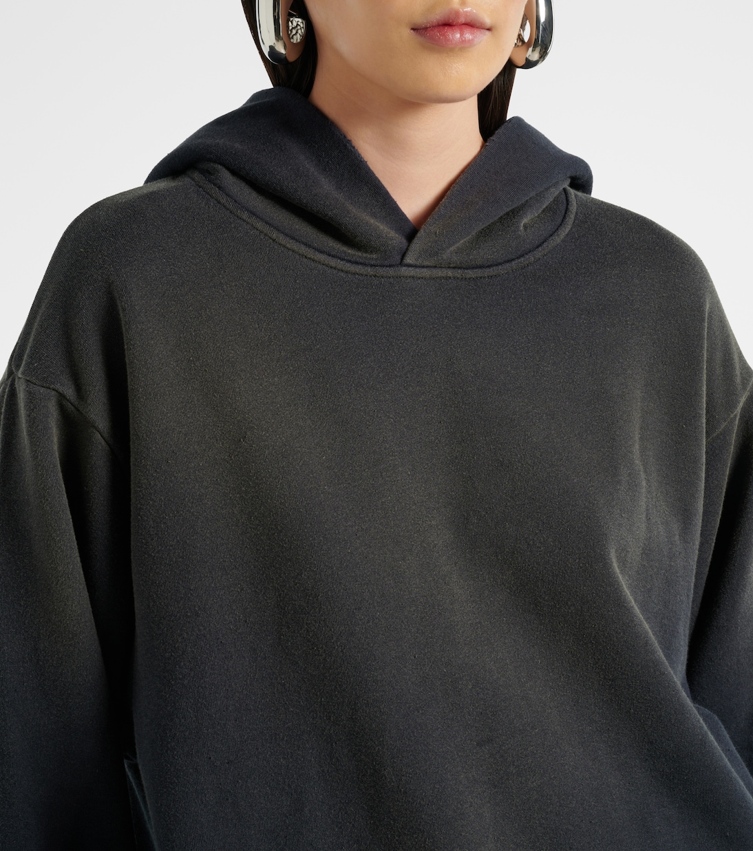 Felpa distressed in jersey con cappuccio | Acne Studios
