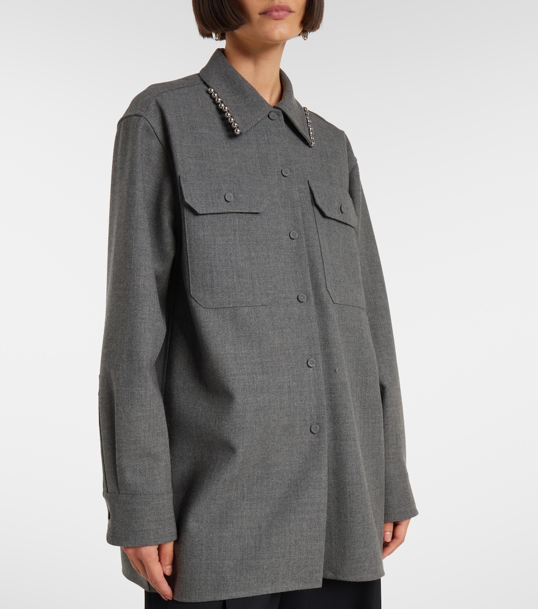 Beaded wool canvas shirt | Jil Sander
