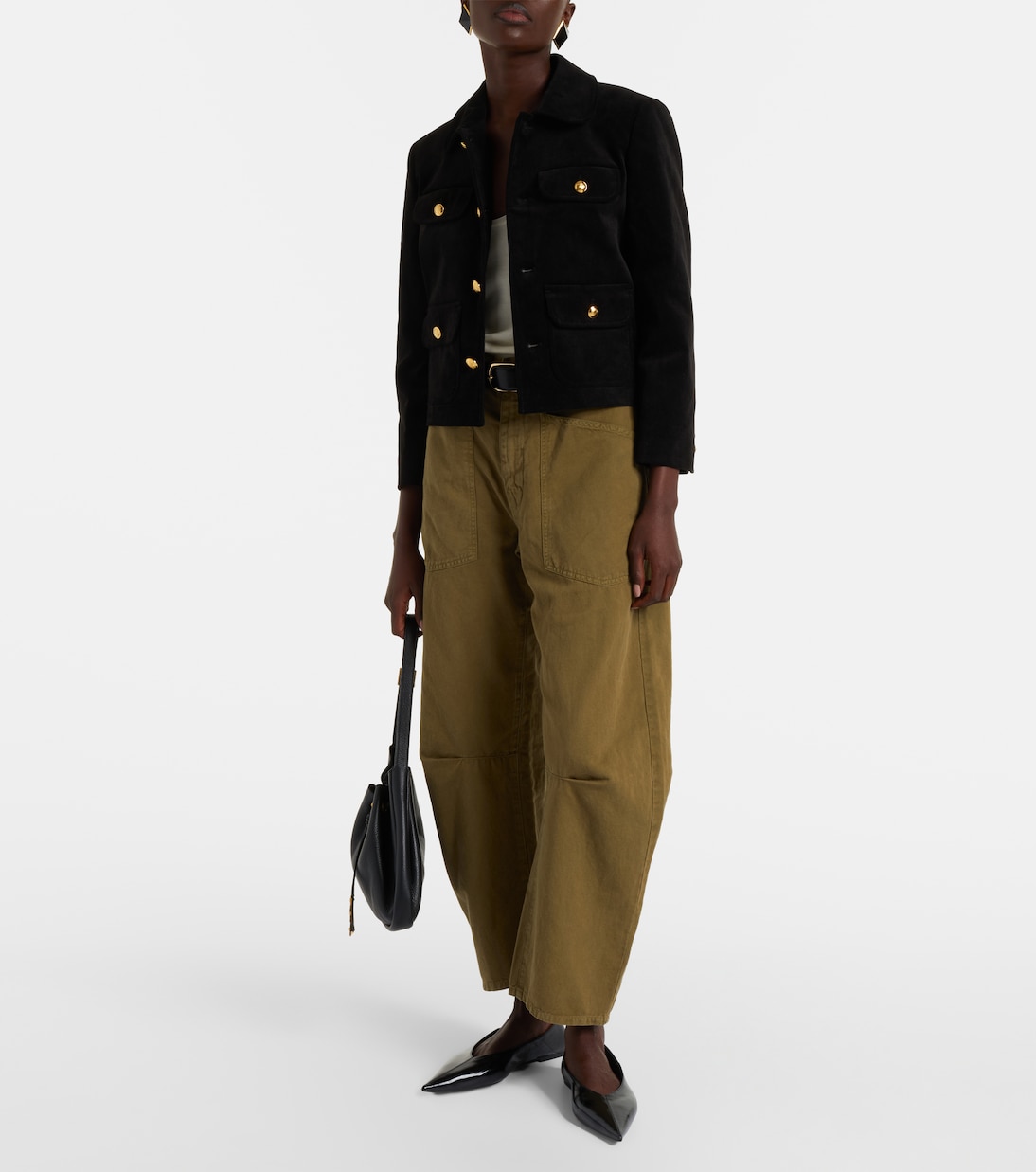 Pantalon barrel Shon en coton et lin | Nili Lotan