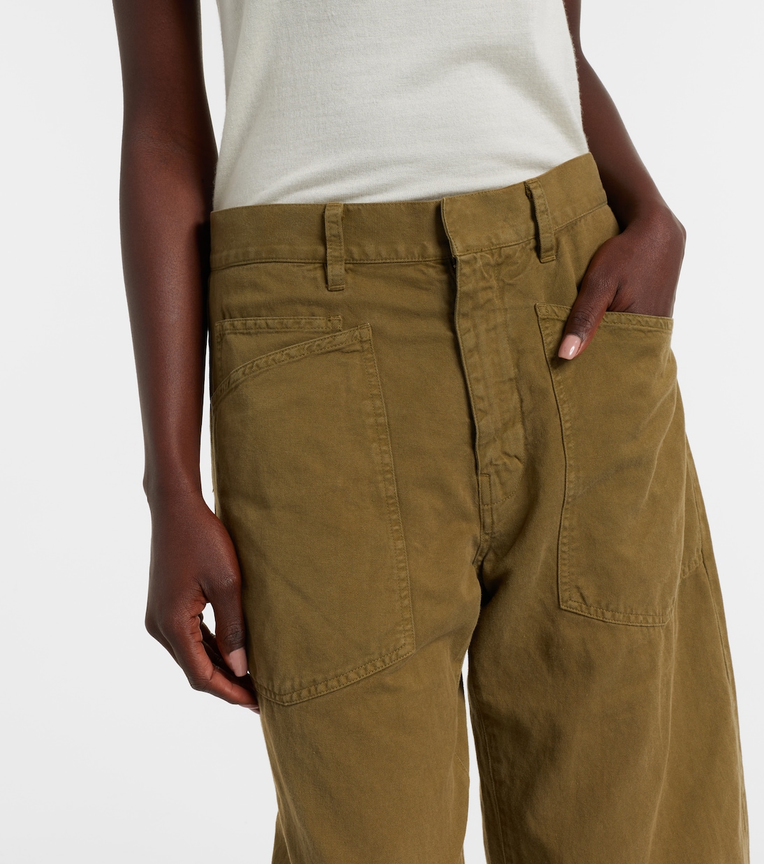 Pantalon barrel Shon en coton et lin | Nili Lotan