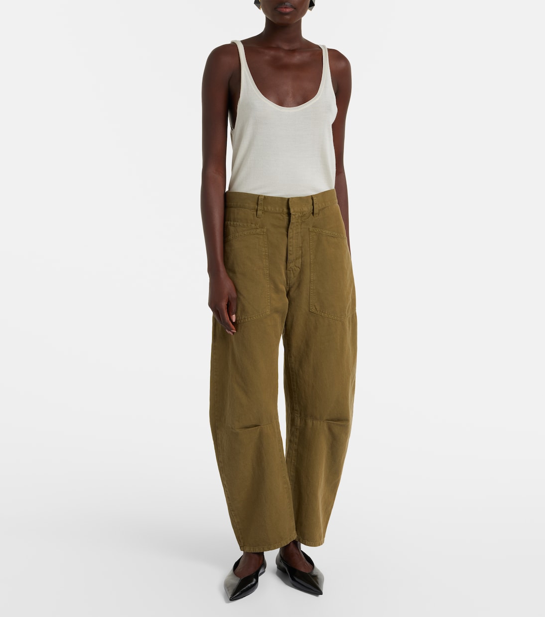 Pantalon barrel Shon en coton et lin | Nili Lotan