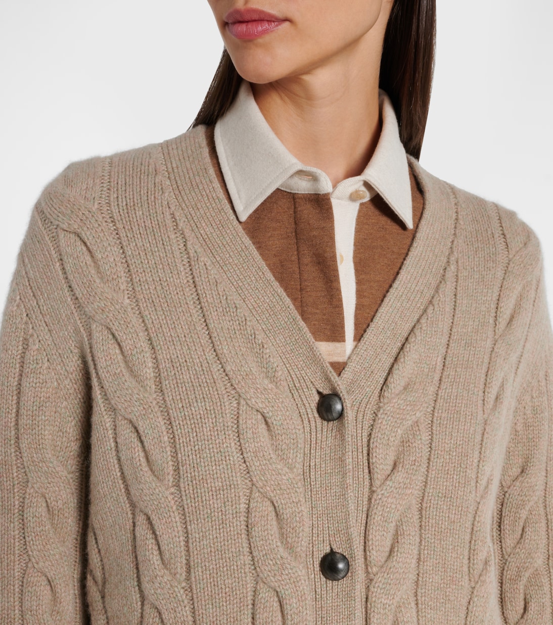 Napier cable-knit cashmere cardigan | Loro Piana