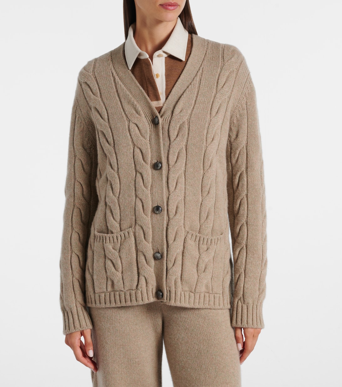 Napier cable-knit cashmere cardigan | Loro Piana