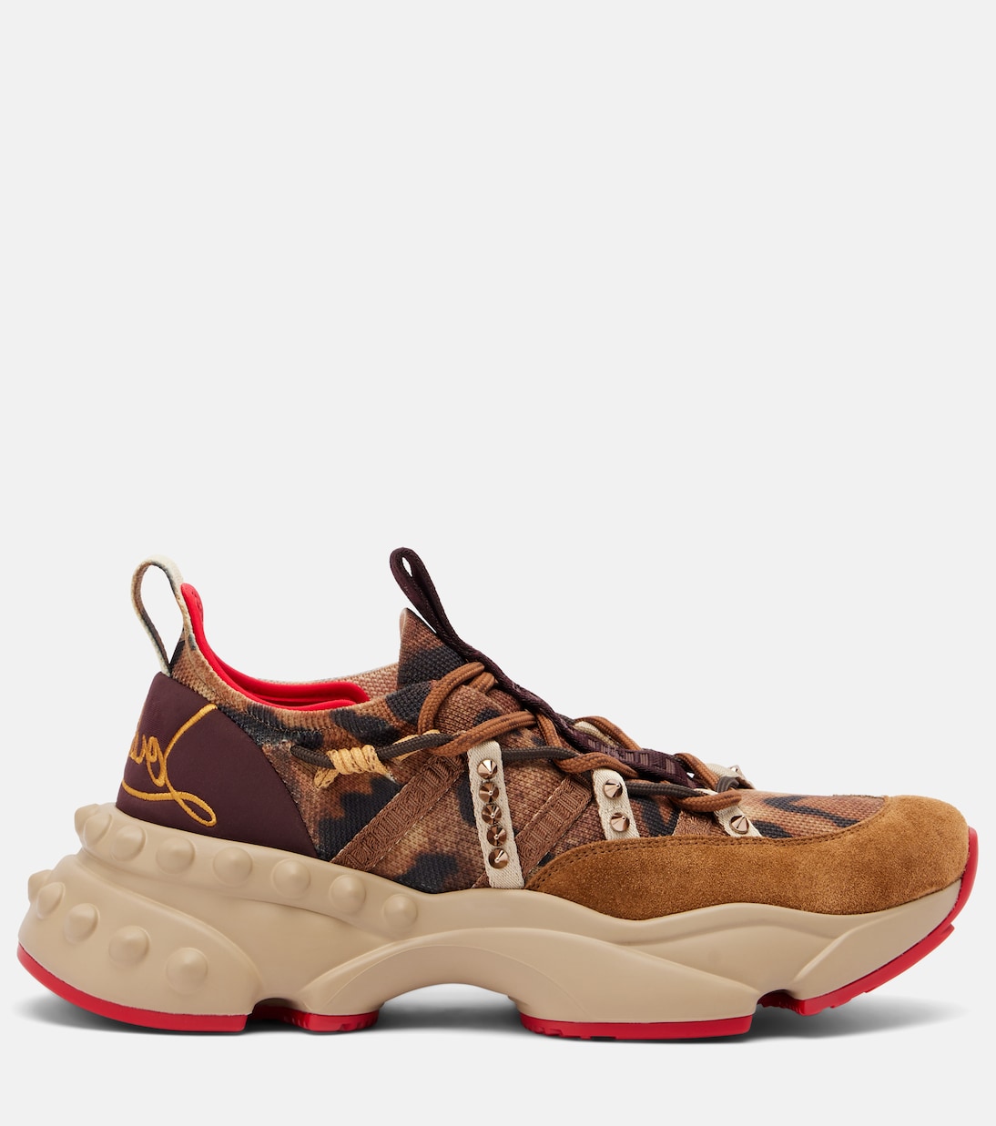 Trailrun suede-trimmed sneakers | Christian Louboutin