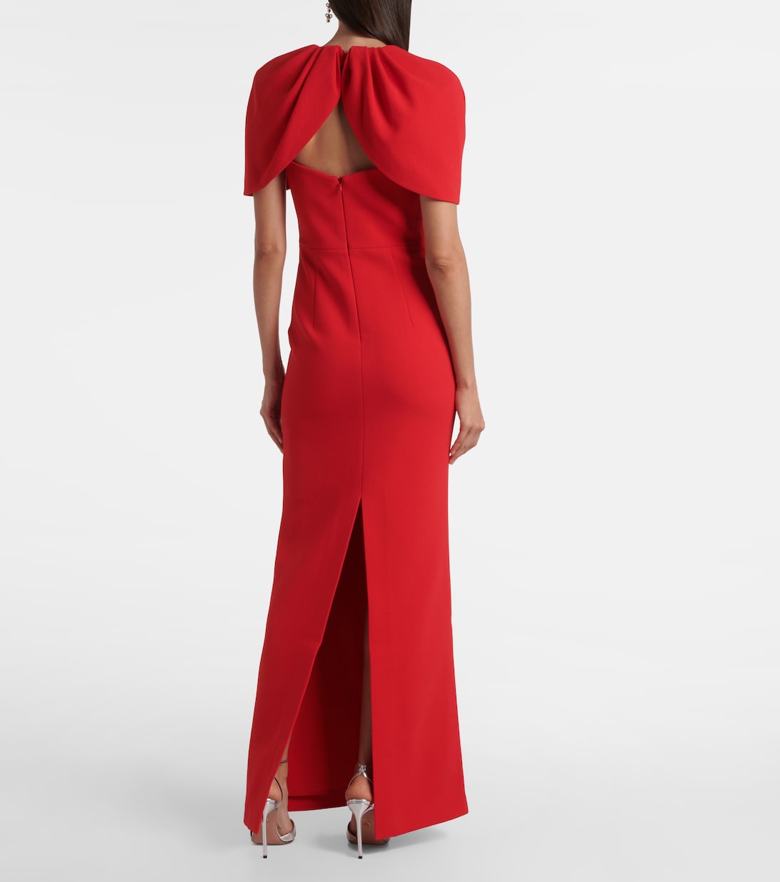 Cameron caped crêpe gown | Rebecca Vallance