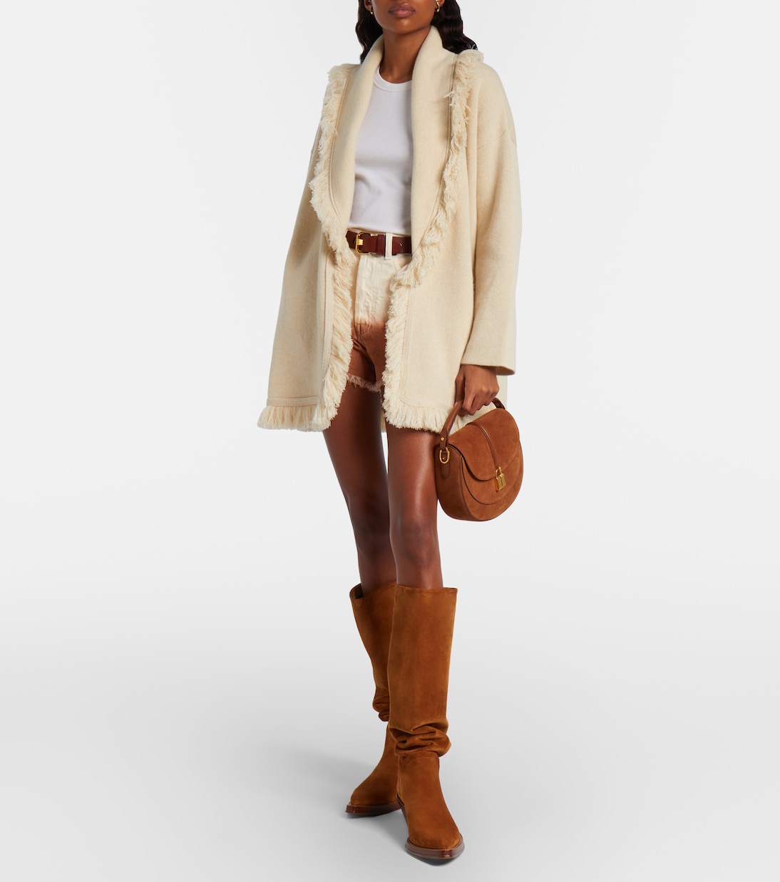 Siena leather-trimmed suede crossbody bag | DeMellier