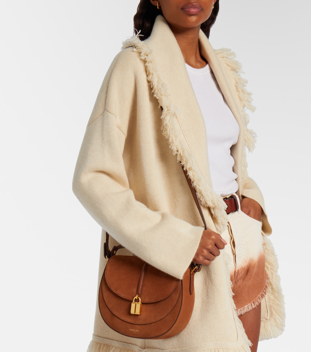 Siena leather-trimmed suede crossbody bag | DeMellier