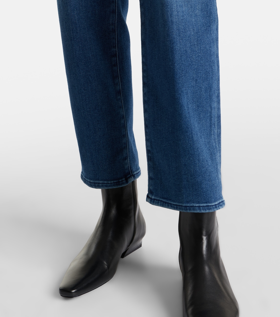 Jeans rectos Le Sleek de tiro alto cropped | Frame