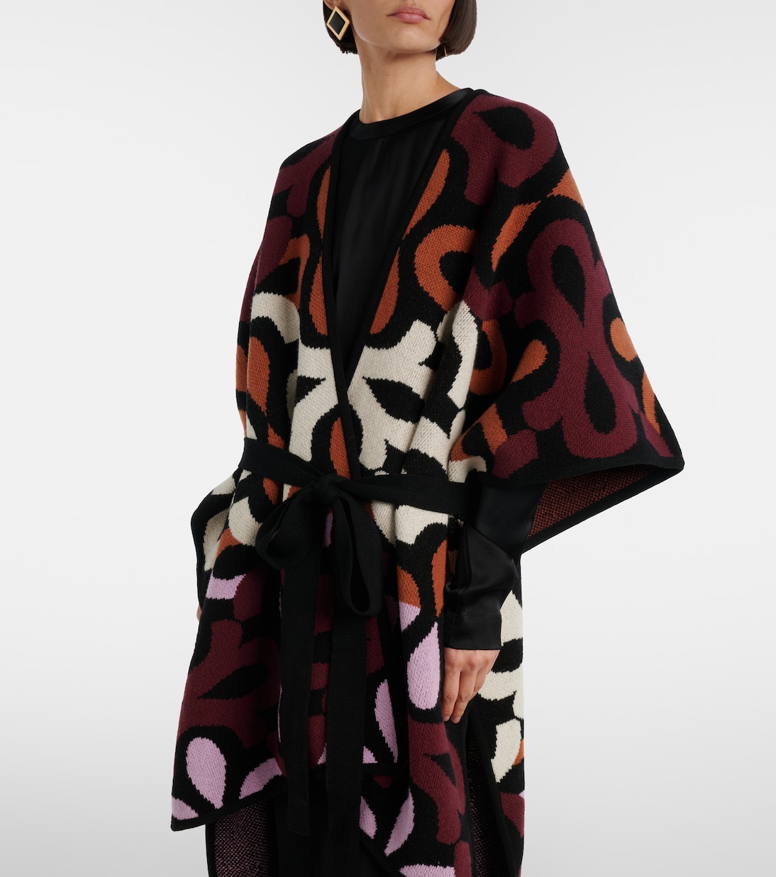 Maiolika wool jacquard cape | La DoubleJ