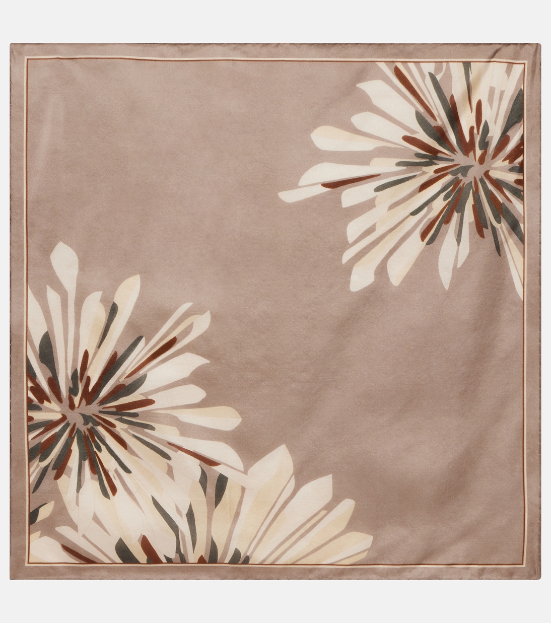 Floral silk twill scarf | Brunello Cucinelli