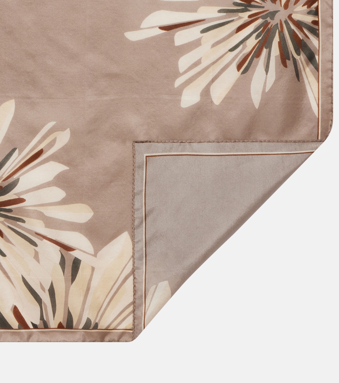 Floral silk twill scarf | Brunello Cucinelli